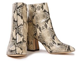 Sam Edelman Hilty Snake Embossed Leather Ankle Boots | Size 6